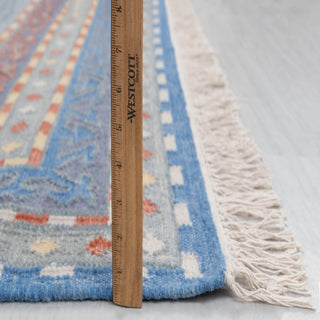 Blue Tribal Geometric Rug