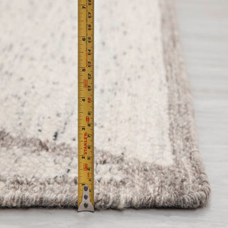 Ivory Abstract Geometric Handwoven Rug – Minimal Modern Carpet