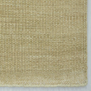 Muji Green Wool Hand Woven Wool Flatweave Rug