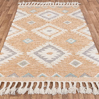 Casa Ivory Hand Woven Boho Wool Rug