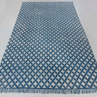 Blue Geometric Tile Rug