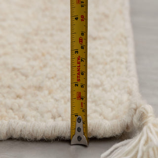 Minimal Solid Ivory Wool Rug – Modern Handwoven Plain Area Carpet