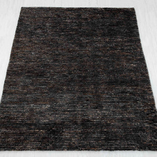 Charcoal Black Handwoven Textured Area Rug