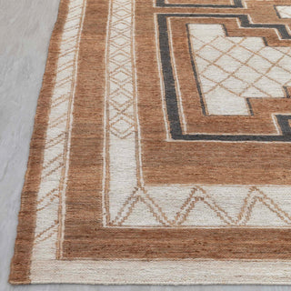 Camel Brown Tribal Geometric Rug