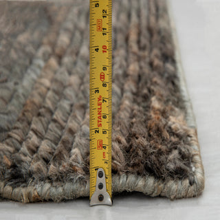 Dark Charcoal Handwoven Abstract Textured Rug
