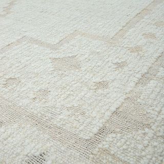 Off-White Traditional Medallion Border Handwoven Rug