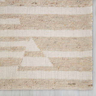 Ivory Stripe Diamond Handwoven Flatweave Rug