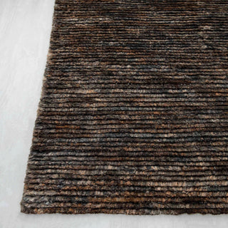 Dark Charcoal Handwoven Abstract Textured Rug