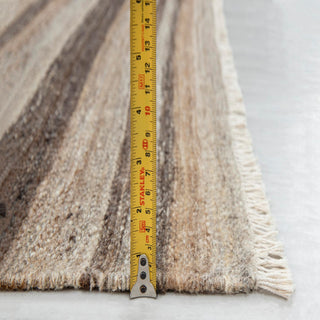 Modern Striped Wool Rug – Handwoven Patchwork Carpet