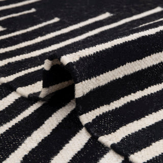 Black Geometric Handwoven Rug