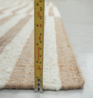 Natural Ivory & Sand Alternating Stripe Flatweave Rug
