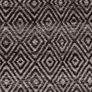 Micro-Diamond Geometric Charcoal & Onyx Wool Rug – Handwoven Deep Textured Area Carpet