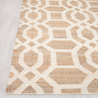 Beige Lattice Handwoven Rug