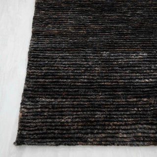 Charcoal Black Handwoven Textured Area Rug
