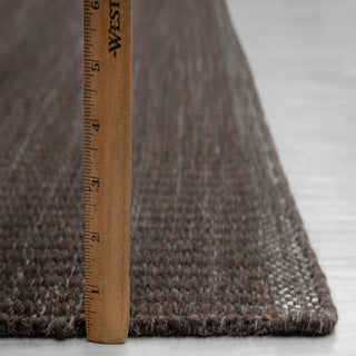 Muji Brown Wool Hand Woven Wool Flatweave Rug