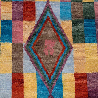 Multicolor Patchwork Handwoven Wool Rug – Modern Geometric Carpet