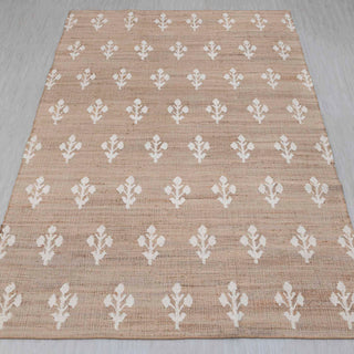 Beige Floral Motif Rug