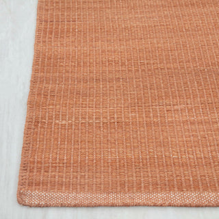 Muji Rust Wool Hand Woven Wool Flatweave Rug