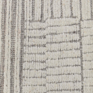 Ivory Textured Geometric Wool Rug