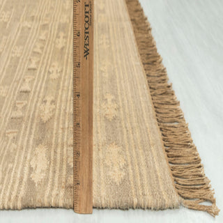 Natural Beige Tribal Border Rug