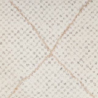 Ivory Diamond Handwoven Wool Rug – Modern Flatweave Carpet