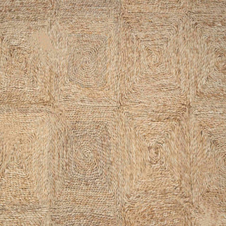 Natural Beige Handwoven Checkered Jute Rug