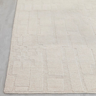 Ivory Textured Handwoven Wool Rug