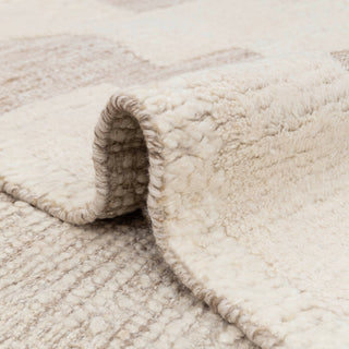 Ivory Abstract Geometric Wool Rug