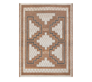 Camel Brown Tribal Geometric Rug