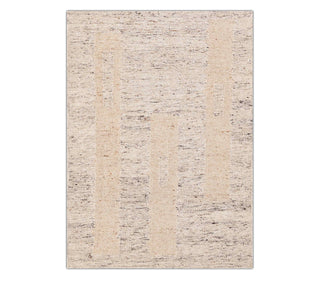Modern Minimalist Geometric Beige Wool Rug – Handwoven Textured Area Carpet
