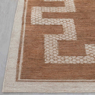Brown Tribal Geometric Wool Rug – Modern Handwoven Carpet