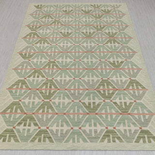 Kavi Green Scandinavian Flatweave Rug