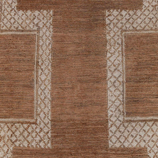 Brown Tribal Geometric Wool Rug – Modern Handwoven Carpet