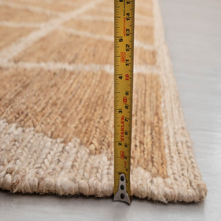 Camel Brown Diamond Trellis Jute Flatweave Rug