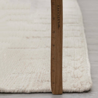 Ivory Textured Handwoven Wool Rug