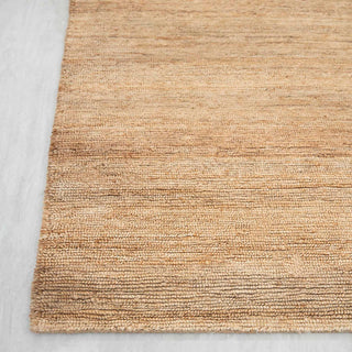 Beige Handwoven Wool Rug – Textured Solid Carpet