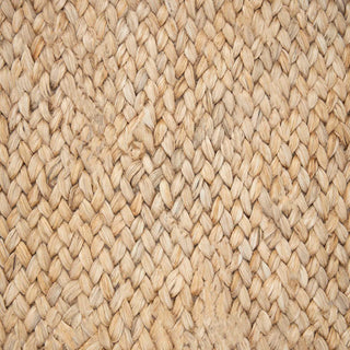 Ivory & Beige Handwoven Jute Rug with Fringe