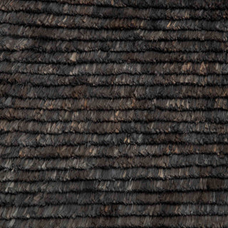 Charcoal Black Handwoven Textured Area Rug