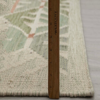 Kavi Green Scandinavian Flatweave Rug