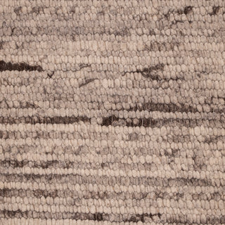 Earthy Charcoal & Taupe Striated Wool Rug – Handwoven Luxury Textual Area Carpet