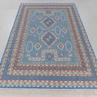 Blue Tribal Geometric Rug