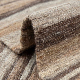 Modern Striped Wool Rug – Handwoven Patchwork Carpet - 8×10 Ft