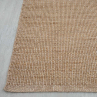 Muji Beige Wool Hand Woven Wool Flatweave Rug