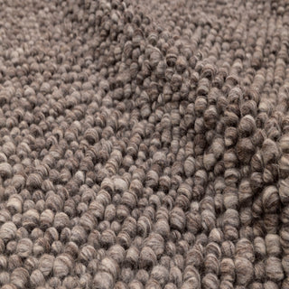 Handwoven Solid Brown Textured Wool Rug – Minimal Modern Area Carpet