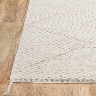 Ivory Diamond Handwoven Wool Rug – Modern Flatweave Carpet