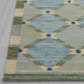 Kavi Blue Scandinavian Flatweave Rug