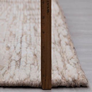 Modern Abstract Beige Handwoven Wool Rug