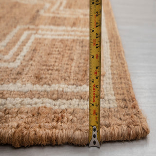 Camel Brown Aztec Border Handwoven Jute Rug