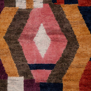 Multicolor Abstract Geometric Handwoven Rug – Modern Artistic Carpet