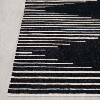 Black Geometric Handwoven Rug